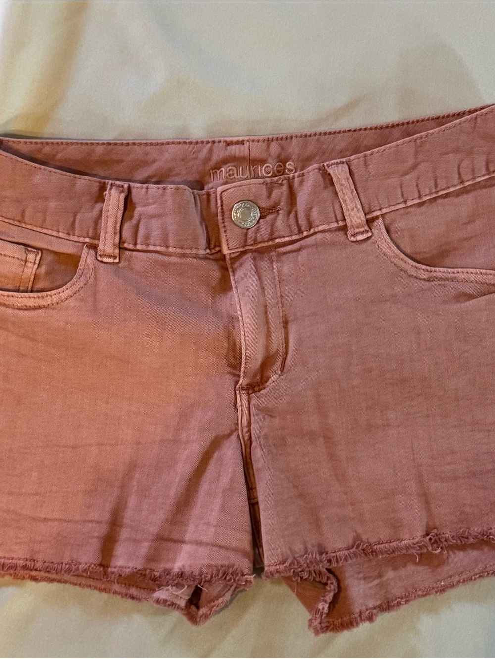 Maurices Mauve-Pink Denim Cutoff Shorts